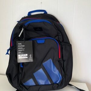 Adidas Men's Backpack in Black with Blue Accents